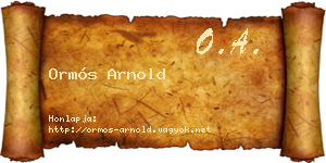 Ormós Arnold névjegykártya