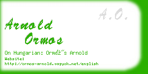 arnold ormos business card